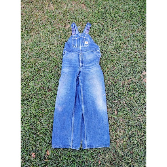 Carhartt Other - Carhartt Overalls Mens 42x30‎ Blue Denim Loose Fit Bib Workwear Baggy Vintage